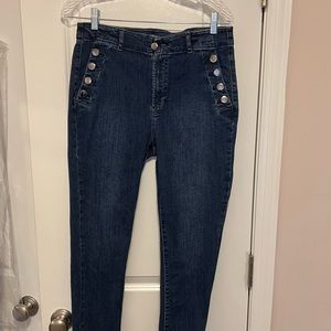 Denim Jeggings with decorative silver buttons